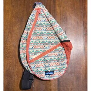 KAVU Rope Sling Crossbody Bag Southwestern Aztec Print Adjustable Strap Travel